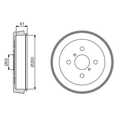 Imagem de BOSCH 0 986 477 199 Tambor de Travão 233 Eixo traseiro TOYOTA: Yaris I Hatchback