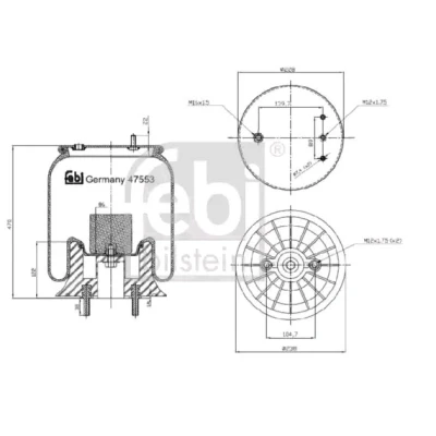 Imagem de FEBI BILSTEIN 47553 Fole, suspensão pneumática