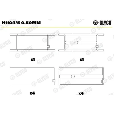 Imagem de GLYCO H1104/5 0.50mm Chumaceira da cambota