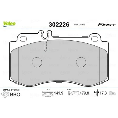 Imagem de VALEO 302226 Jogo de pastilhas para travão disco Eixo dianteiro excl. contacto aviso desgaste com chapa anti ruído