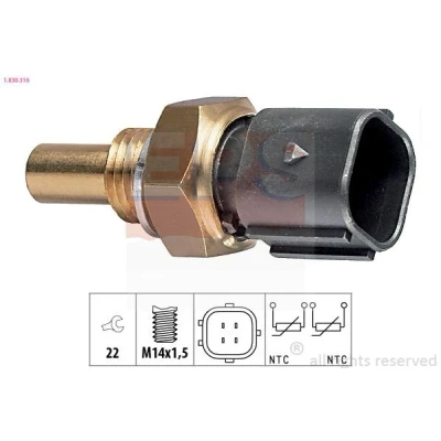 Imagem de EPS 1.830.316 Sensor da Temperatura do Líquido de Refrigeração Made in Italy OE Equivalent MERCEDES BENZ: Classe C Sedan, T modell