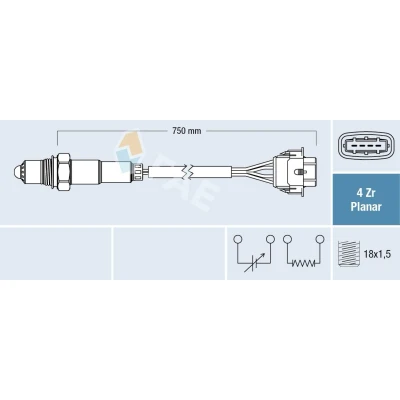 Imagem de FAE 77308 Sonda lambda para o catalisador de diagnóstico OPEL: Vectra B Carrinha, Agila A, Sedan