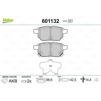 Imagem de VALEO 601132 Jogo de pastilhas para travão disco Eixo traseiro incl. contacto aviso desgaste com chapa anti ruído TOYOTA: Prius III Hatchback