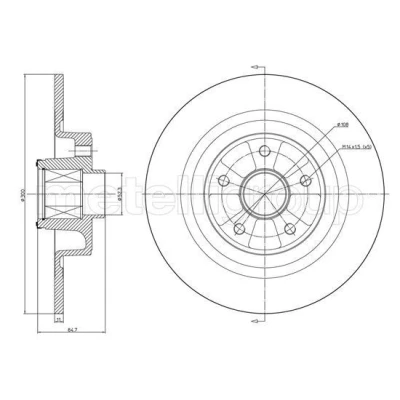 Imagem de METELLI Disco de travão RENAULT: ESPACE 4 300,0mm 11,0mm 5 60,0mm ventilado 23 1396 432029079R,8200244108,8200649353 Discos