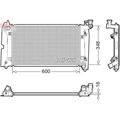 Imagem de DENSO DRM50111 Radiador, arrefecimento do motor 599 353 16 TOYOTA: Corolla VIII Sedan, IX Hatchback, Avensis I Sedan
