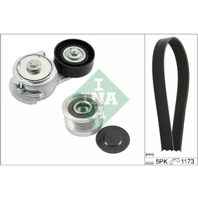 Imagem de INA 529 0478 20 Jogo de correias trapezoidais estriadas com polia roda livre ABARTH: 500C / 595C 695C Cabrio