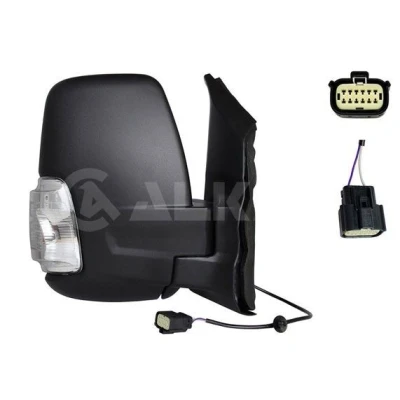 Imagem de espelho retrovisor Alkar 9026734 à direita branco elétrico aquecível, com grande angular, Braço do curto, convexo para veículo vol