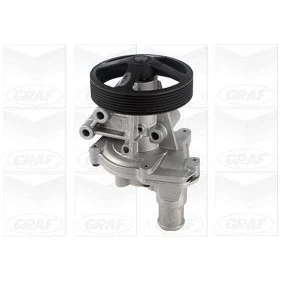Imagem de GRAF PA1256 Bomba de água com tampa, retentor mecânico Metal 130mm para accionamento da correia trapezoidal estriada FORD: Transit Mk6 Van