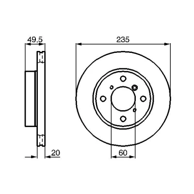 Imagem de BOSCH 0 986 478 450 Disco de travão 234,8 20 4 100 ventilado, interior ventilado oleado SUZUKI: Baleno I Carrinha