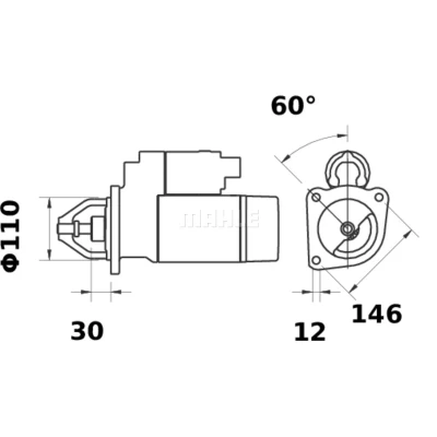 Imagem de MAHLE ORIGINAL MS 107 Motor de arranque 12 2,7 9 110,0