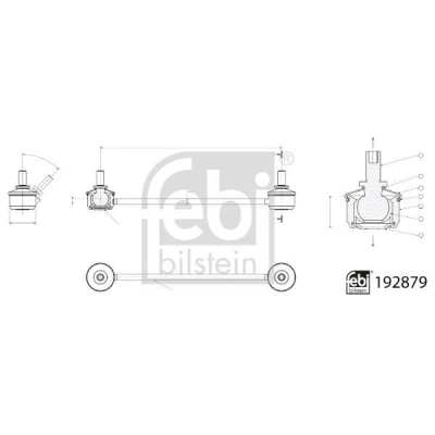 Imagem de FEBI BILSTEIN 192879 barra / escora, estabilizadora Eixo traseiro esquerdo, direito 140mm M12 x 1,25 com porcas Aço
