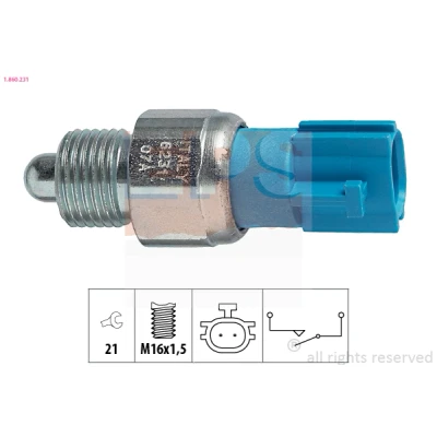 Imagem de EPS 1.860.231 Interruptor, luz de marcha atrás Made in Italy OE Equivalent RENAULT: MEGANE 2 Kombi, 2, SCENIC