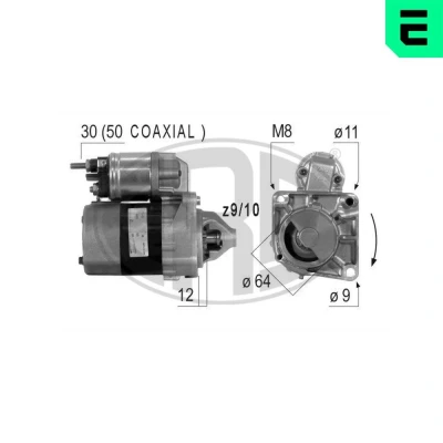 Imagem de ERA 220376A Motor de arranque 12 1 FIAT: Doblo I Cargo, BRAVO 2, Carrinha, ALFA ROMEO: MiTo, LANCIA: Ypsilon II