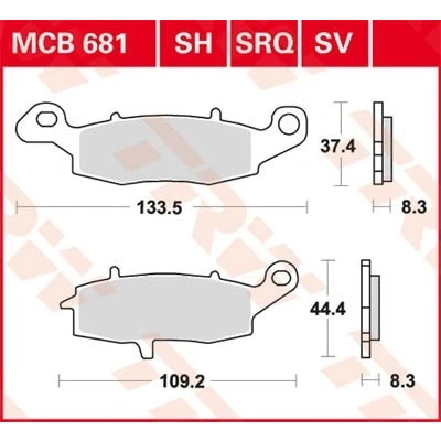 Imagem de TRW Sinter Street MCB681SV Jogo de pastilhas para travão disco