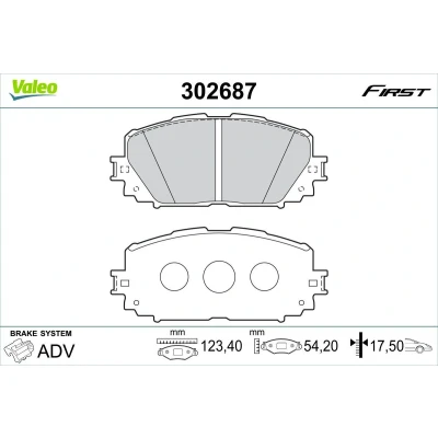 Imagem de VALEO 302687 Jogo de pastilhas para travão disco Eixo dianteiro excl. contacto aviso desgaste sem chapa anti ruído TOYOTA: Yaris II Hatchback