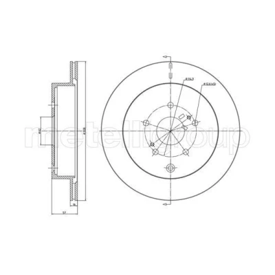 Imagem de METELLI Disco de travão SUZUKI: Grand Vitara 2 SUV 308,0mm 16,0mm 5 62,0mm ventilado pintado 23 1639C 5561177K00,5561177K01 Discos