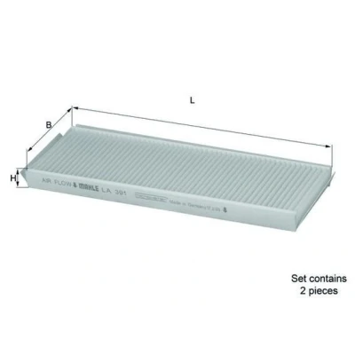 Imagem de MAHLE ORIGINAL LA 391/S Filtro, ar do habitáculo Filtro de partículas 270,0 99 20,0 SSANGYONG: Rexton / 2
