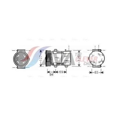 Imagem de AVA COOLING SYSTEMS FDAK167 compressor FS10 12V PAG 46 R134a com óleo de PAG, embraiagem magnética, sem díodo FORD: Transit Mk6 Van