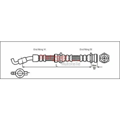 Imagem de METZGER 4114061 Mangueira de Travão 508 Banjo