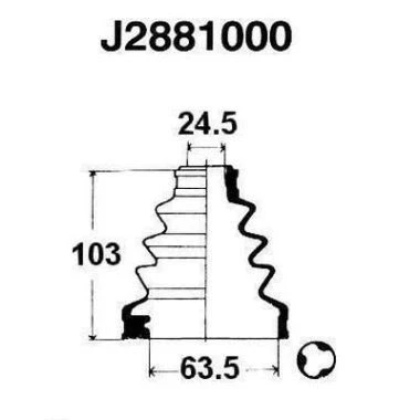 Imagem de NIPPARTS J2881000 Fole de Transmissão Termoplástico NISSAN: TERRANO 2, Pick Up, 1