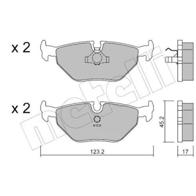Imagem de METELLI 22 0125 0 Jogo de pastilhas para travão disco preparado indicador aviso desgaste BMW: 3 Sedan, Cabrio, Coupe