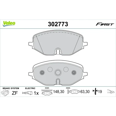 Imagem de VALEO 302773 Jogo de pastilhas para travão disco Eixo dianteiro incl. contacto aviso desgaste com chapa anti ruído SKODA: Octavia IV Combi