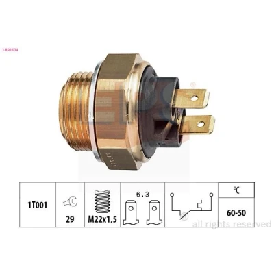 Imagem de EPS 1.850.034 Interruptor de temperatura, ventilador do radiador M22x1,5 Made in Italy OE Equivalent PEUGEOT: 505 Sedan