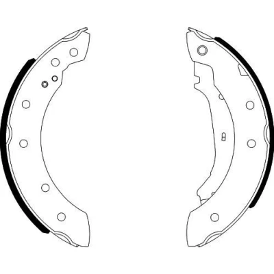 Imagem de HELLA 8DB 355 001 571 Maxilas de travão 203,2 38 com alavanca do mão PEUGEOT: 206 Hatchback, 306 Van, RENAULT: CLIO 2