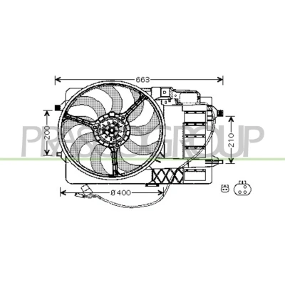 Imagem de PRASCO MN304F001 Ventilador de Radiador 400 12 260 MINI: Hatchback
