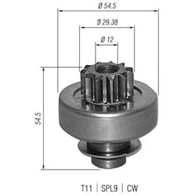 Imagem de MAGNETI MARELLI 940113020347 Pinhão, motor de arranque