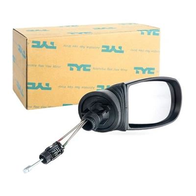 Imagem de Espelho retrovisor Tyc 309 0023 à direita preto ajuste: por cabo de aço, convexo FIAT: Punto II Hatchback