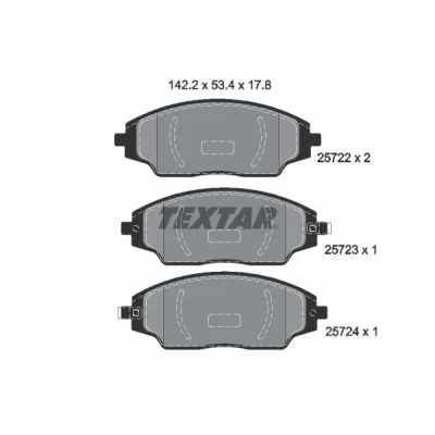Imagem de TEXTAR 2572201 Jogo de pastilhas para travão disco com avisador sonoro desgaste CHEVROLET: Aveo Sedan, Hatchback