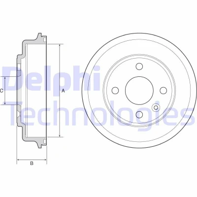 Imagem de DELPHI BF554 Tambor de Travão sem anel sensor do ABS, o rolamento da roda, chumaceira 244
