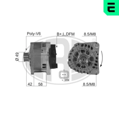 Imagem de ERA 210390A Alternador 14V 125A RENAULT: MASTER 2 Kasten, TRAFIC Vel Satis, OPEL: Vivaro A Van