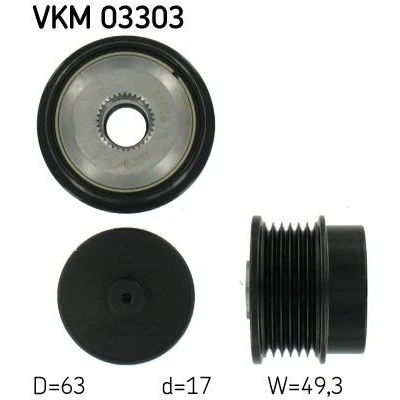 Imagem de SKF VKM 03303 Polia Roda Livre do Alternador 49,3 PEUGEOT: 607 Sedan, CITROËN: C5 3
