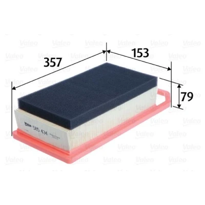 Imagem de VALEO 585434 Filtro de ar 79 153 357 Cartucho filtrante PEUGEOT: 407 SW, Sedan, Coupe