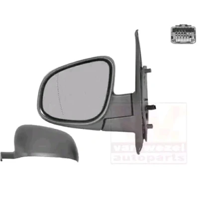 Imagem de Espelho retrovisor Van Wezel 4412807 esquerda preto rugoso completo, não esférico, para regulação eléctrica dos espelhos, aquecível