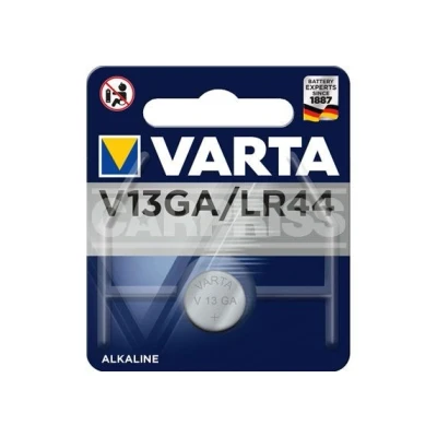 Imagem de 1 pilha alcalina tipo botão varta lr44/v13ga