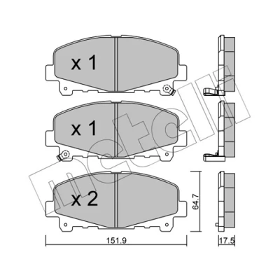 Imagem de METELLI 22 0867 0 Jogo de pastilhas para travão disco com avisador sonoro desgaste HONDA: ACCORD 8 Kombi,