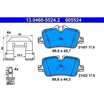 Imagem de ATE 13.0460 5524.2 Jogo de pastilhas para travão disco BMW: 3 Touring, Sedan