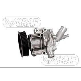 Imagem de GRAF PA860 Bomba de água com junta tampa mecânico Fundição cinzenta 131,3mm para accionamento da correia trapezoidal estriada MINI: Hatchback