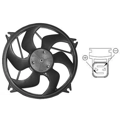 Imagem de VAN WEZEL 0904746 ventilador de radiador 460 com estrutura do (caixilho) motor elétrico CITROËN: Xsara Picasso
