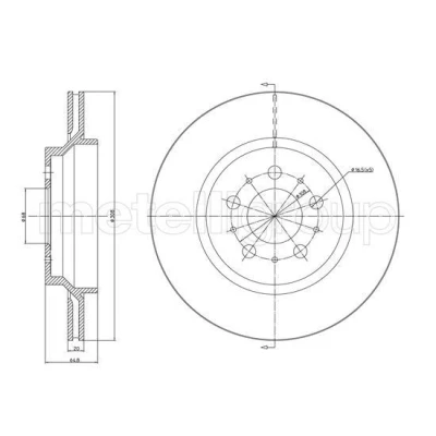 Imagem de METELLI Disco de travão VOLVO: XC90 I 308,0mm 20,0mm 5 68,0mm ventilado pintado 23 1133C Discos