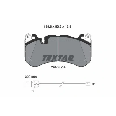 Imagem de TEXTAR 2445501 Jogo de pastilhas para travão disco incl. contacto aviso desgaste com acessórios, pesos equilíbrio AUDI: A6 C7 Avant