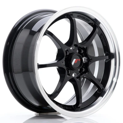 Imagem de Jante de alumínio japan racing jr5 7x15 4x100 et35 aresta polida brilhante preta