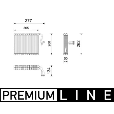 Imagem de Evaporador, ar condicionado MAHLE ORIGINAL AE 265 000P