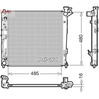 Imagem de DENSO DRM41007 Radiador, arrefecimento do motor 485 496 16