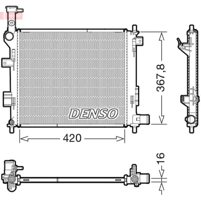 Imagem de DENSO DRM43005 Radiador, arrefecimento do motor 420 388 16