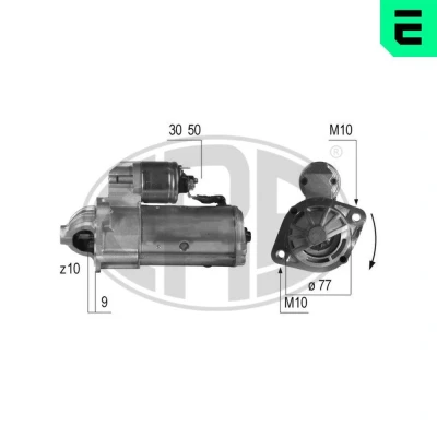 Imagem de ERA 220498A Motor de arranque 12V 2kW 10 30 50 77mm MITSUBISHI: L200 III Pick up, PAJERO 2, 3, HYUNDAI: H 1 Van