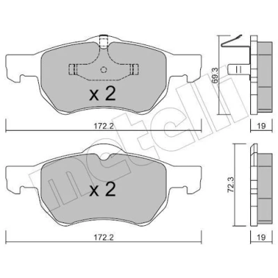 Imagem de METELLI 22 0523 0 Jogo de pastilhas para travão disco excl. contacto aviso desgaste CHRYSLER: Voyager 4, / Grand 3